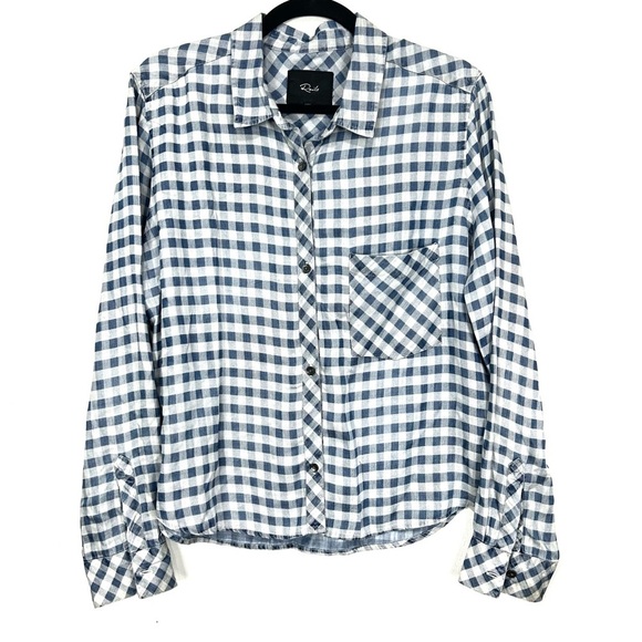 RAILS cropped flannel button up blouse U9 - Picture 1 of 7